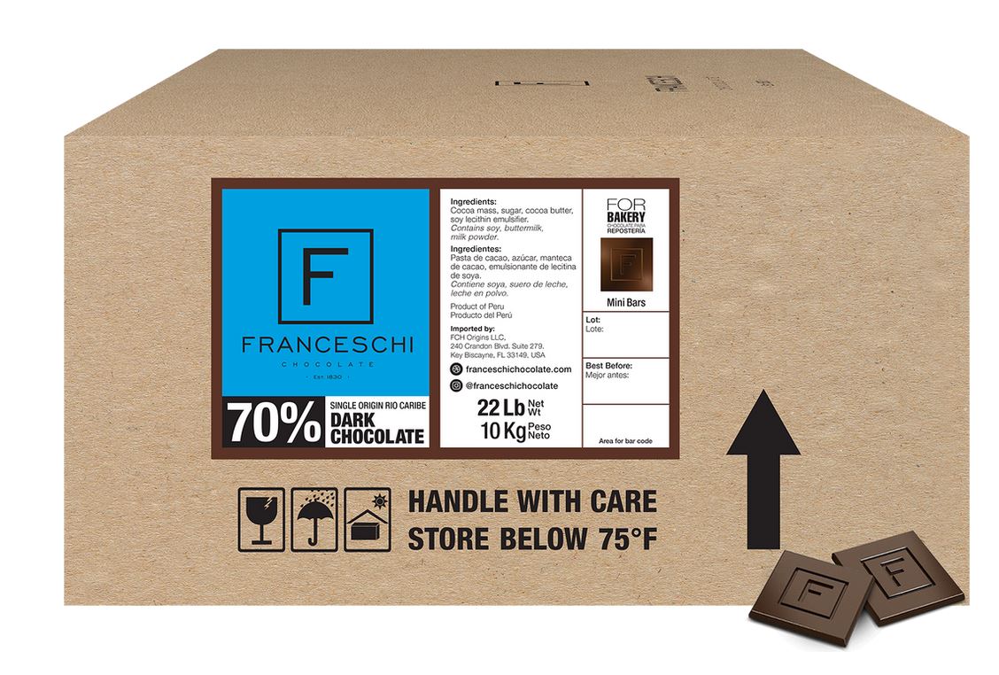 Franceschi Dark Chocolate Single Origin Río Caribe 70% Mini Bars