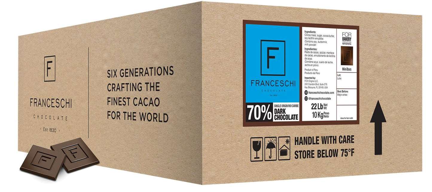 Franceschi Dark Chocolate Single Origin Río Caribe 70% Mini Bars